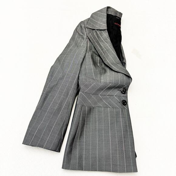 Escada Gray Colorful Pinstriped 2-Button Blazer Jacket Size Medium (estimated) - Picture 5 of 5